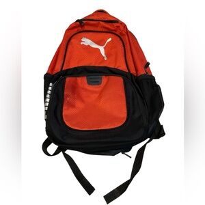 Puma Red Black Silver Cat Logo Athletic Sport Backpack